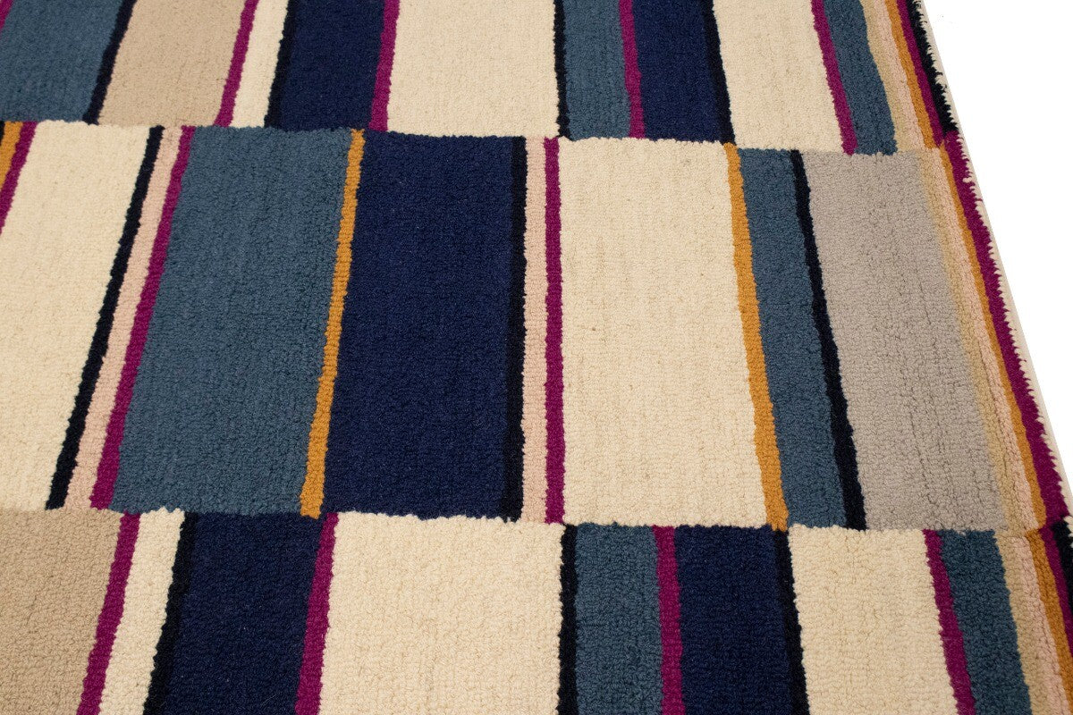 Hand-Tufted Multicolored Stripes Rug Modern Kids