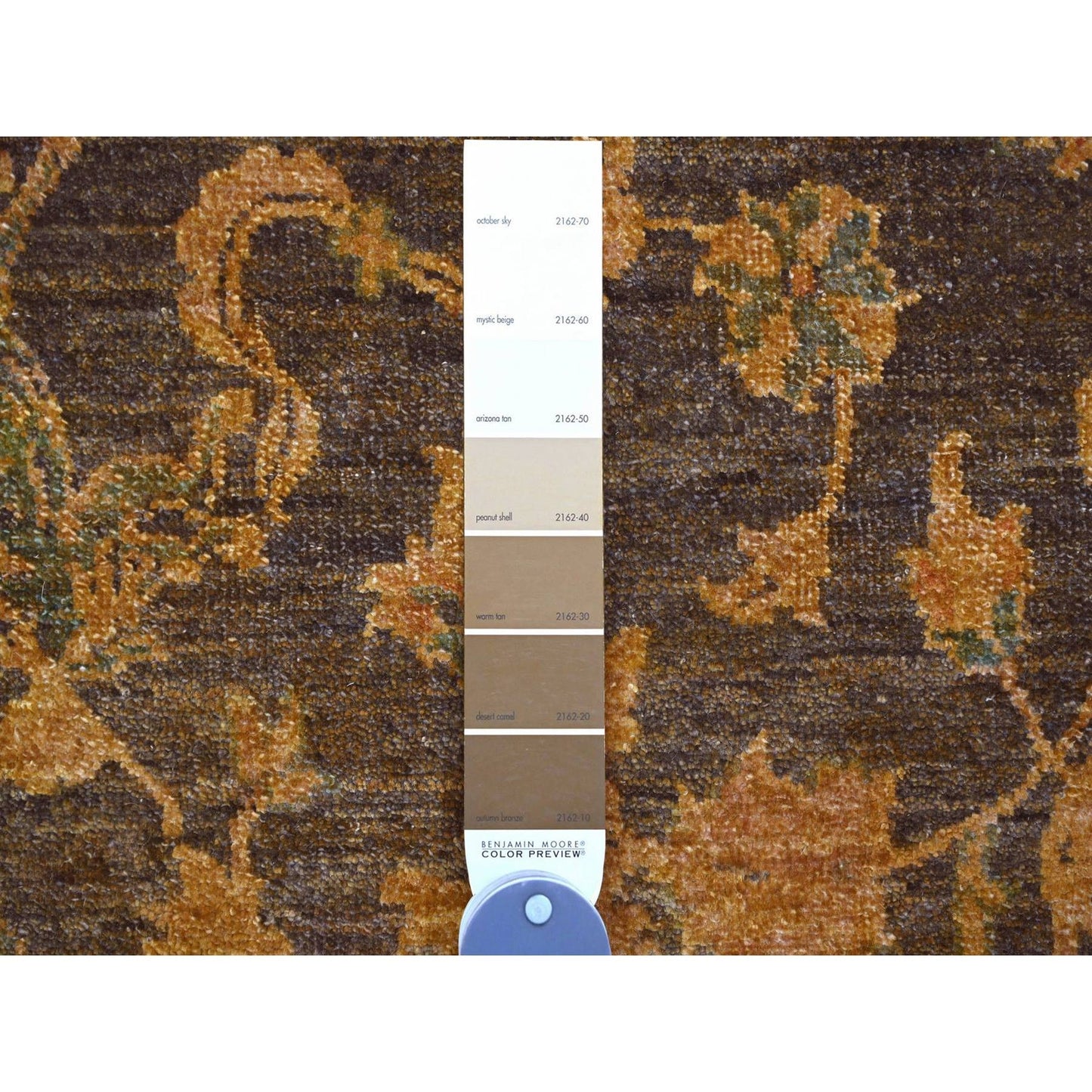 8'6"X11'10" Brown Peshawar Ziegler Mahal Hand Knotted Wool Oriental Rug