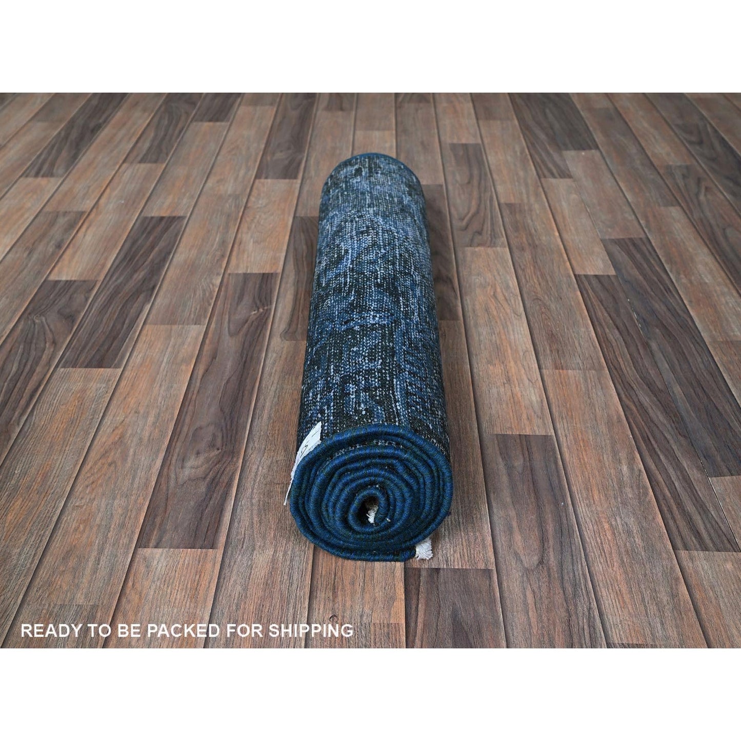 2'6"X11' Yale Blue Overdyed Old Zoroastrian Hand Knotted Wool Runner Rug