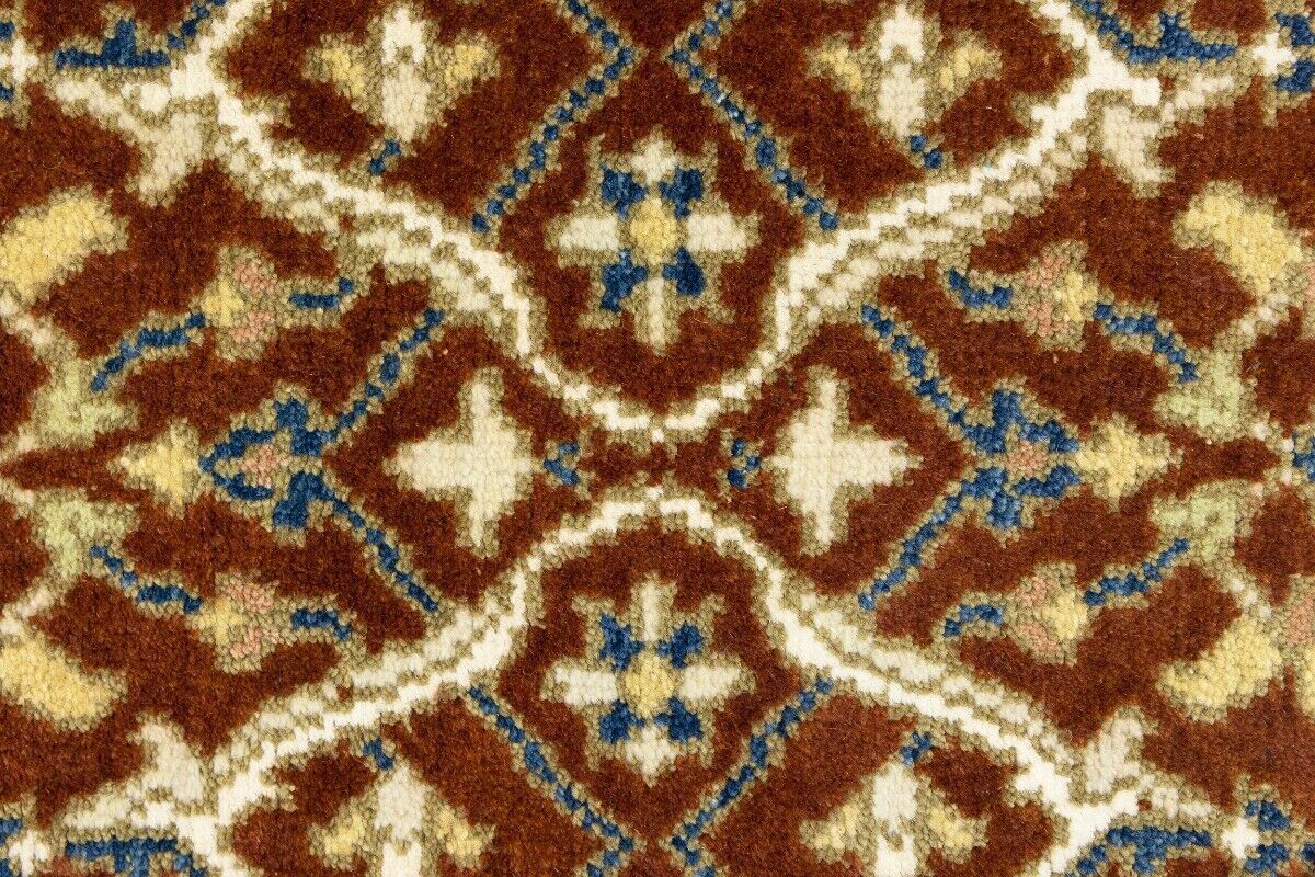 Handmade Rust Floral Chobi Rug Small Entryway