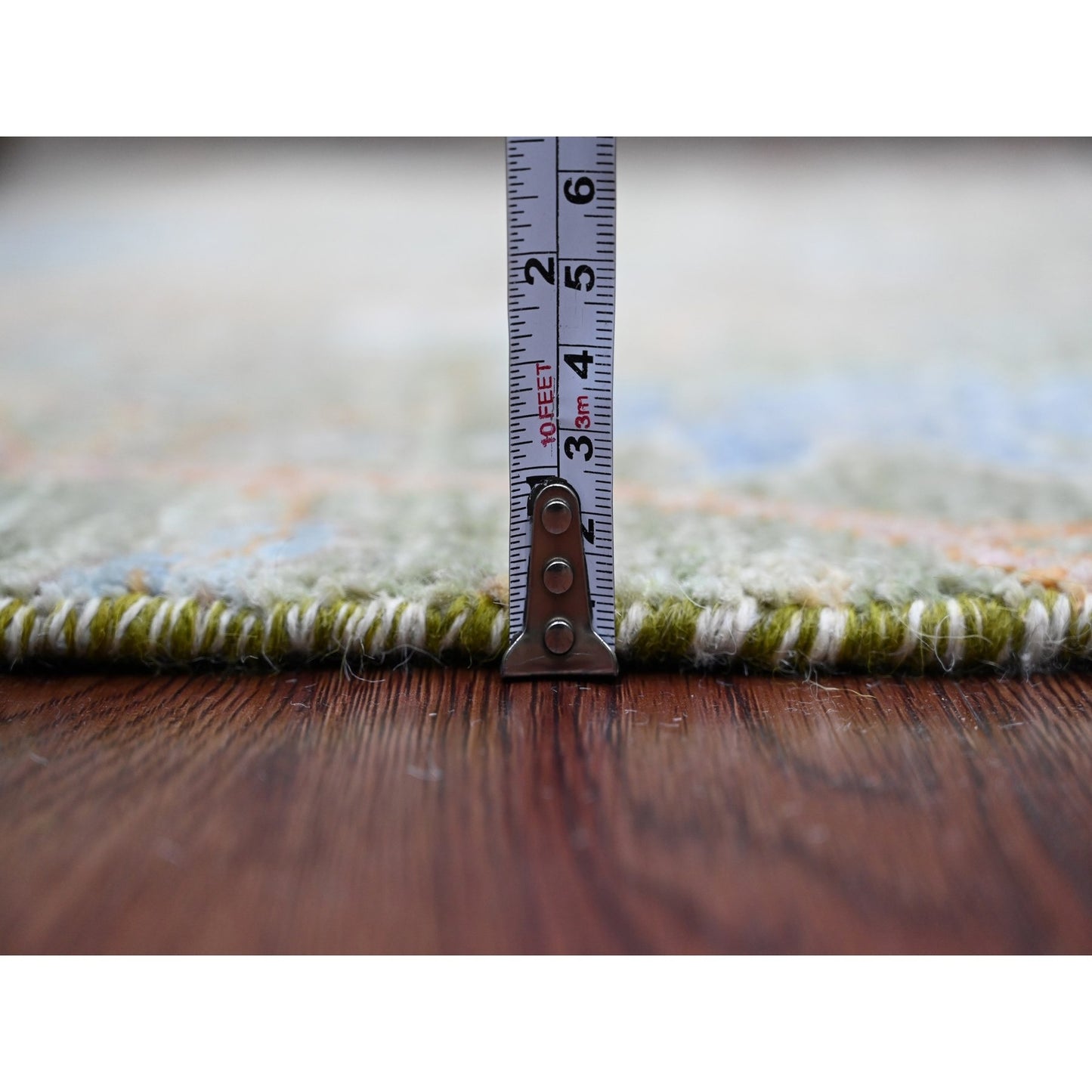 2'6"X24' Green Birds Of Paradise Design Wool Hand Knotted Xl Runner Rug
