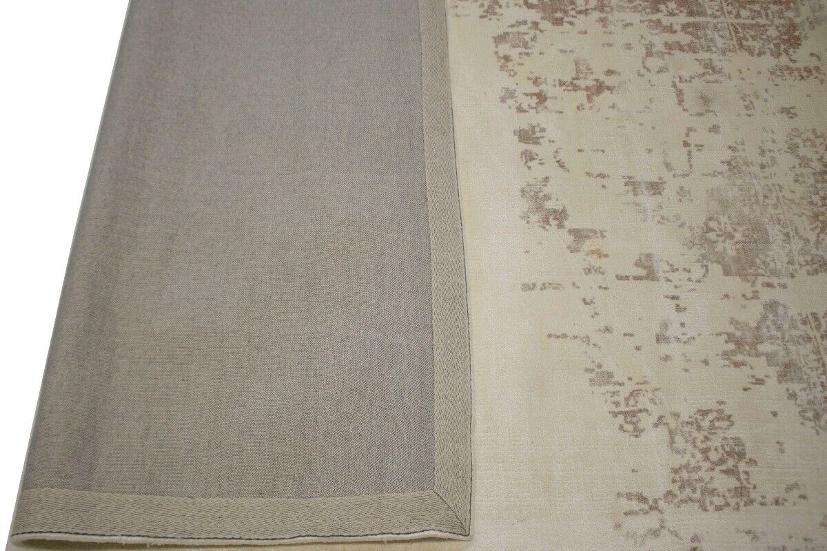 Distressed Cream Floral Design 4X6 Hand-Loomed