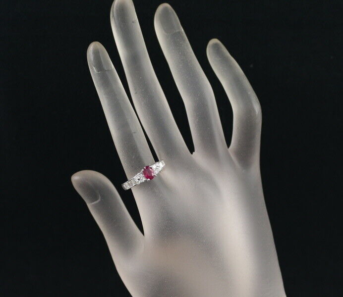 Ruby 0.69Ct Diamond 0.59Ct Ring 900 Platinum