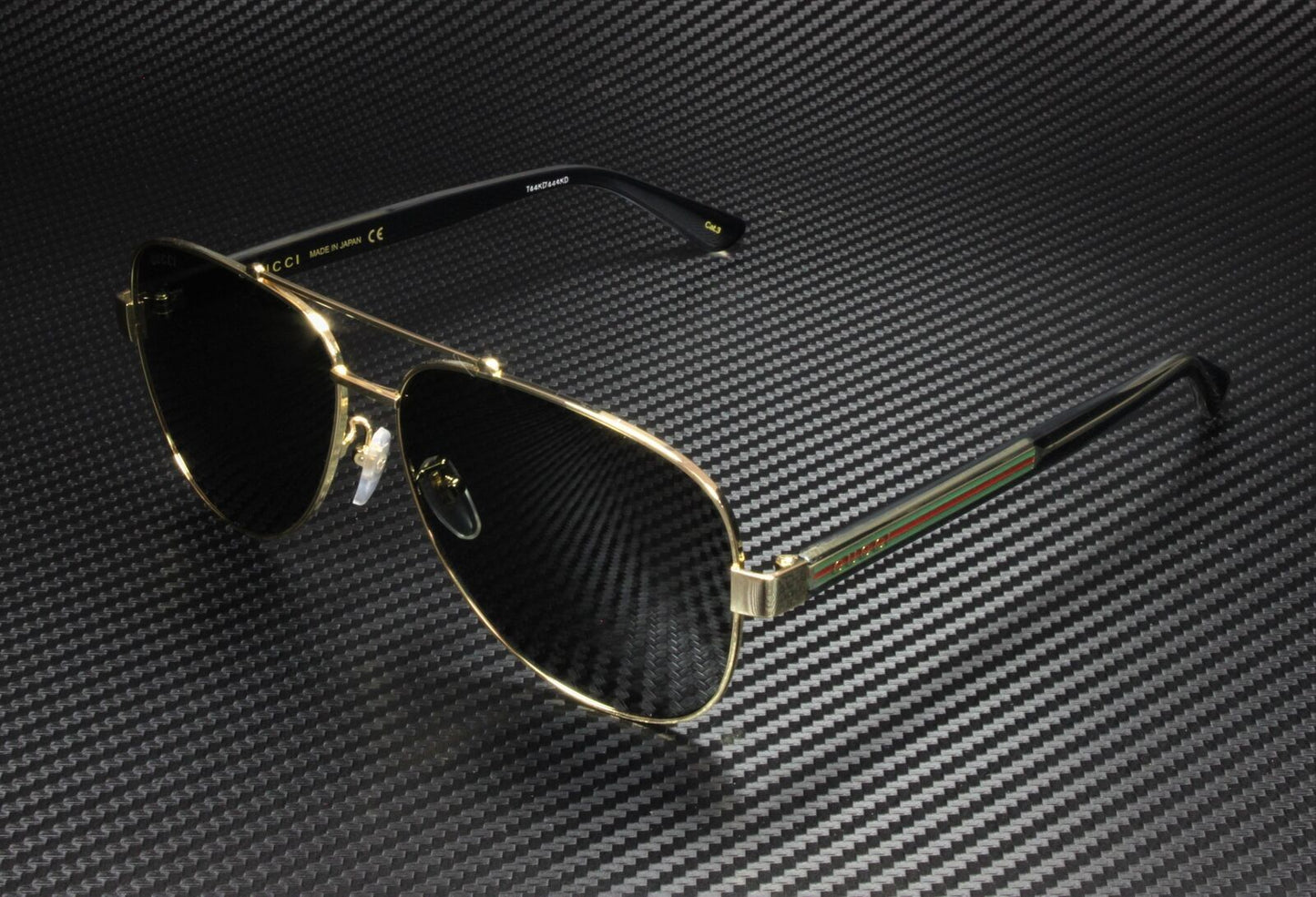 Gucci Gg0528S 006 Aviator Gold Black Grey Men'S
