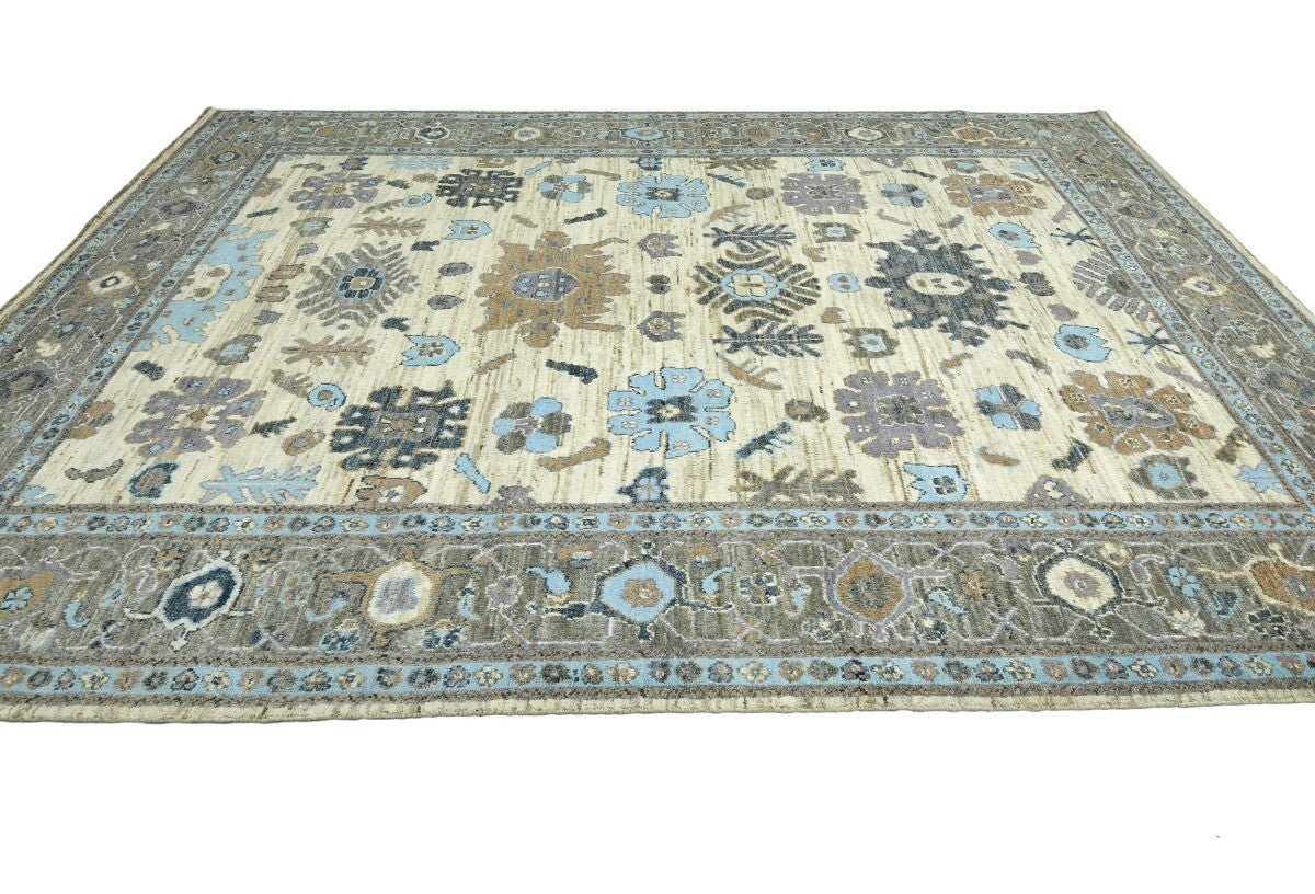 Vintage-Style Peshawar Oushak Oriental Rug Floral