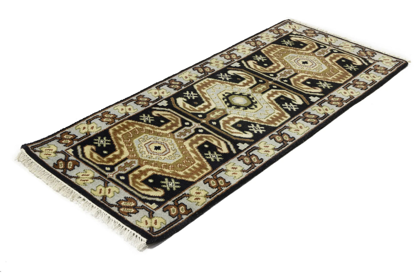 Handmade Serapi Oriental Rug Geometric Design