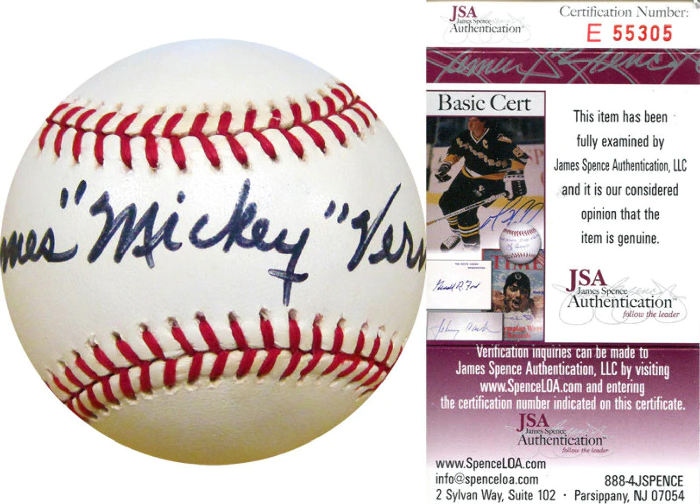 Mickey Vernon Autographed Baseball