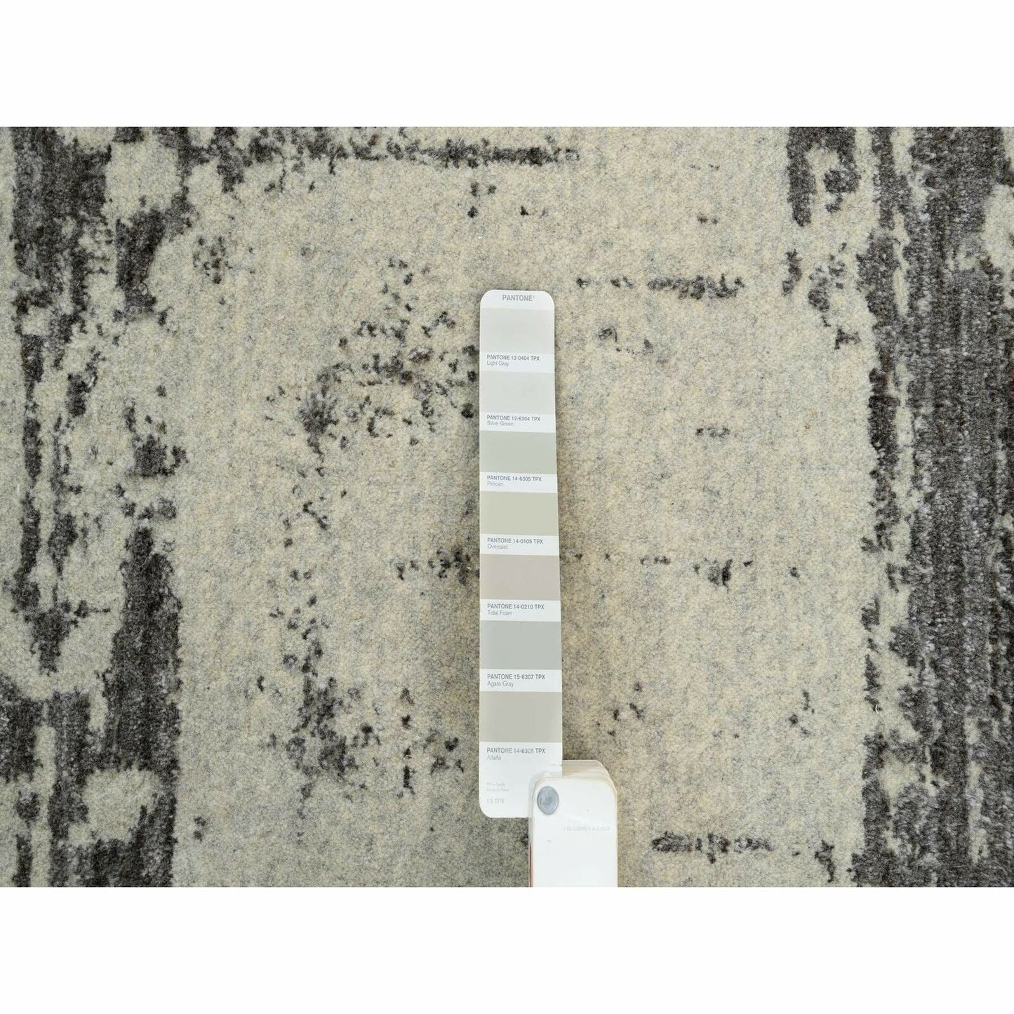 12'X18'1" Black Modern Design Wool And Silk Hand Loomed Oversized Rug