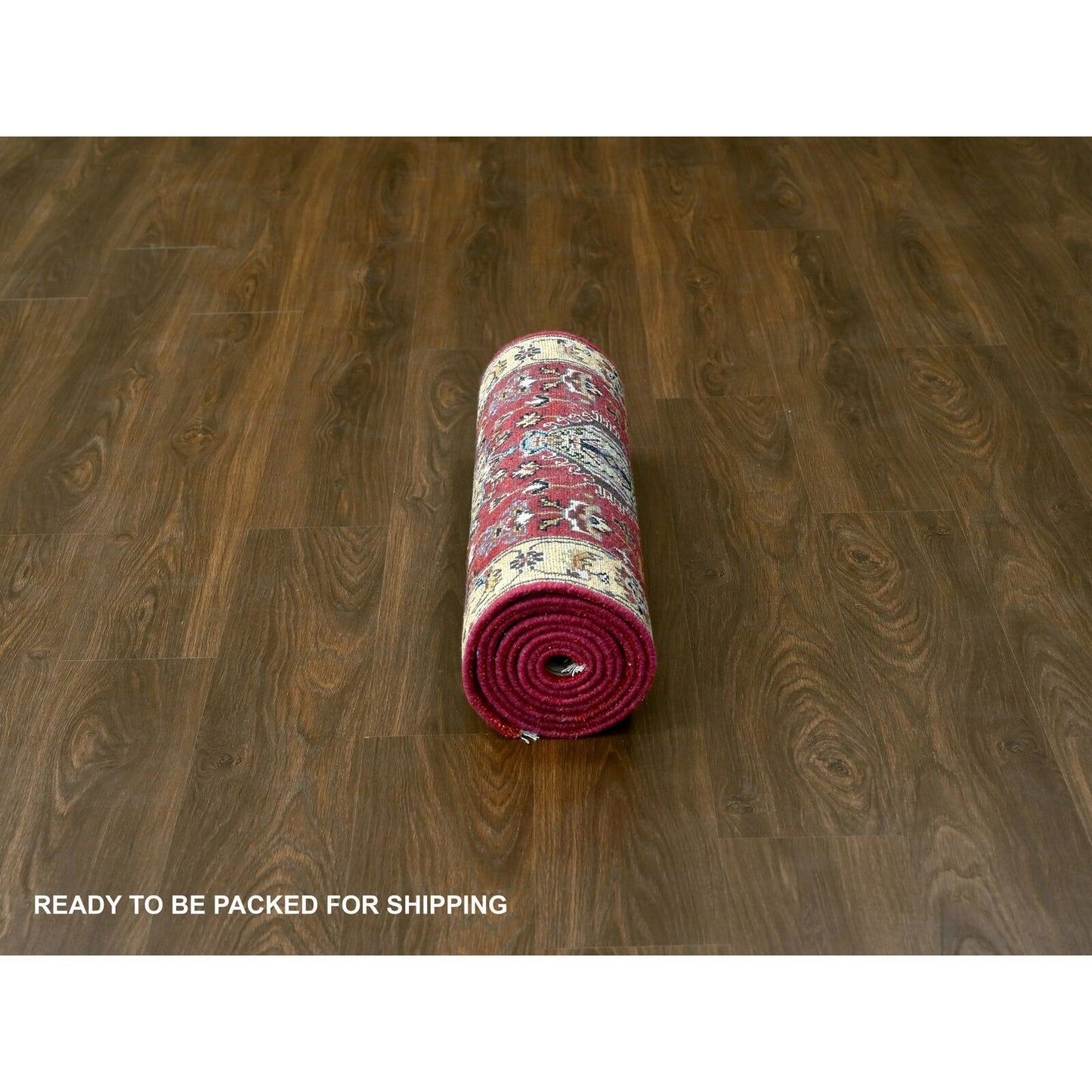 2'8"X10' Red Hand Knotted Wool Karajeh Design Runner Oriental Rug