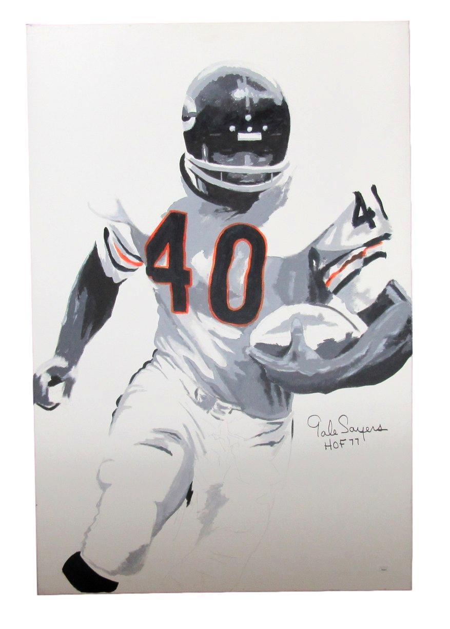 Gale Sayers Hof Autographed/Inscribed 24X36