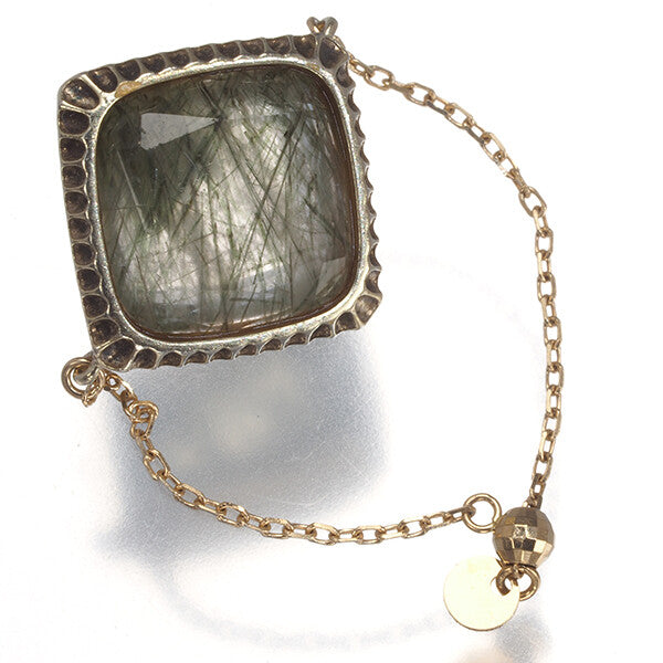 Agete Ring Rutile Quartz 1 - Us6.5-6.75 Silver/10K 416 Yellow Gold