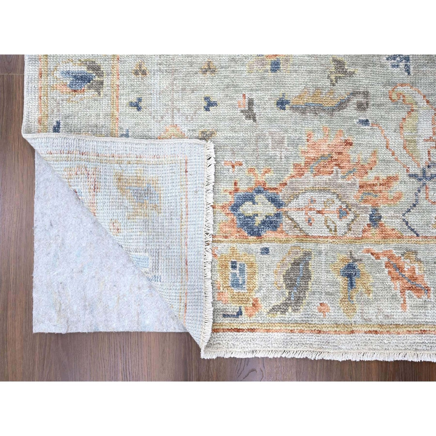 8'10"X11'10" Gray Supple Collection Oushak Design Hand Knotted Wool Rug