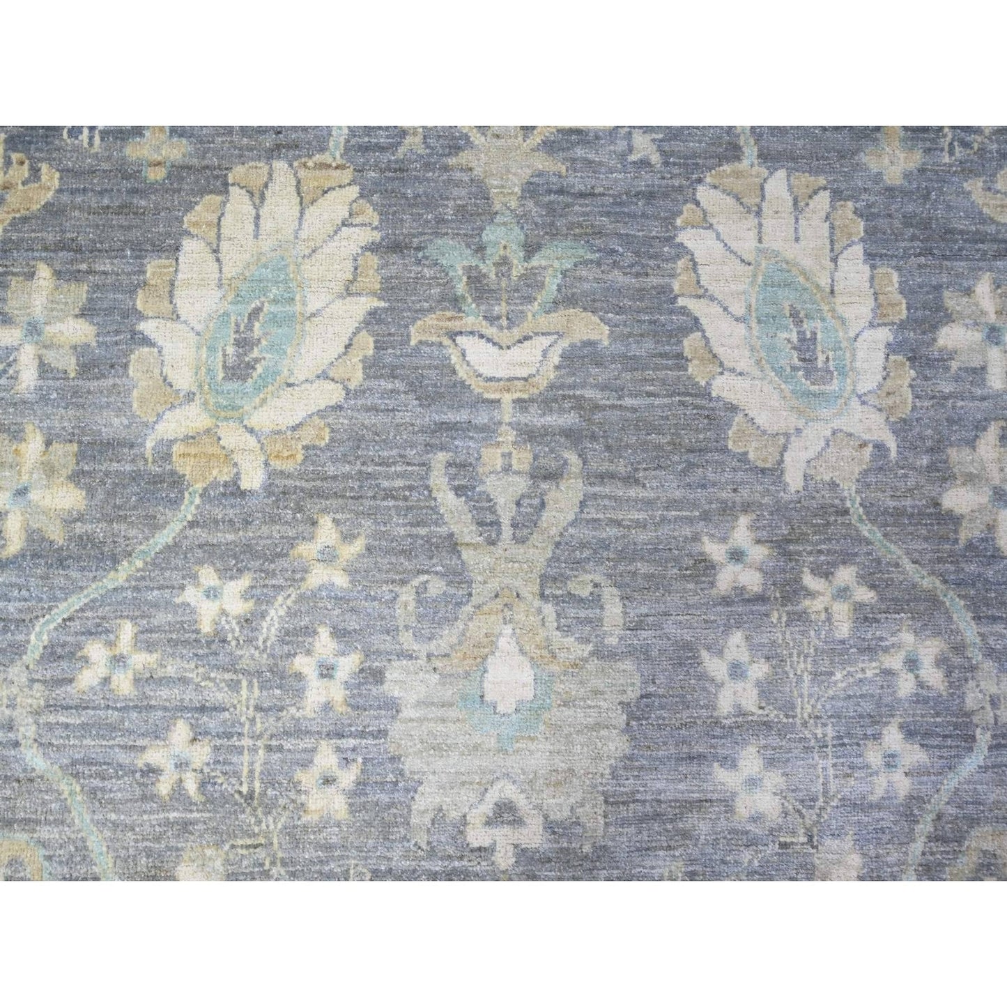 10'2"X14' Sabre Gray Peshawar Mahal Design Hand Knotted Wool Oriental Rug