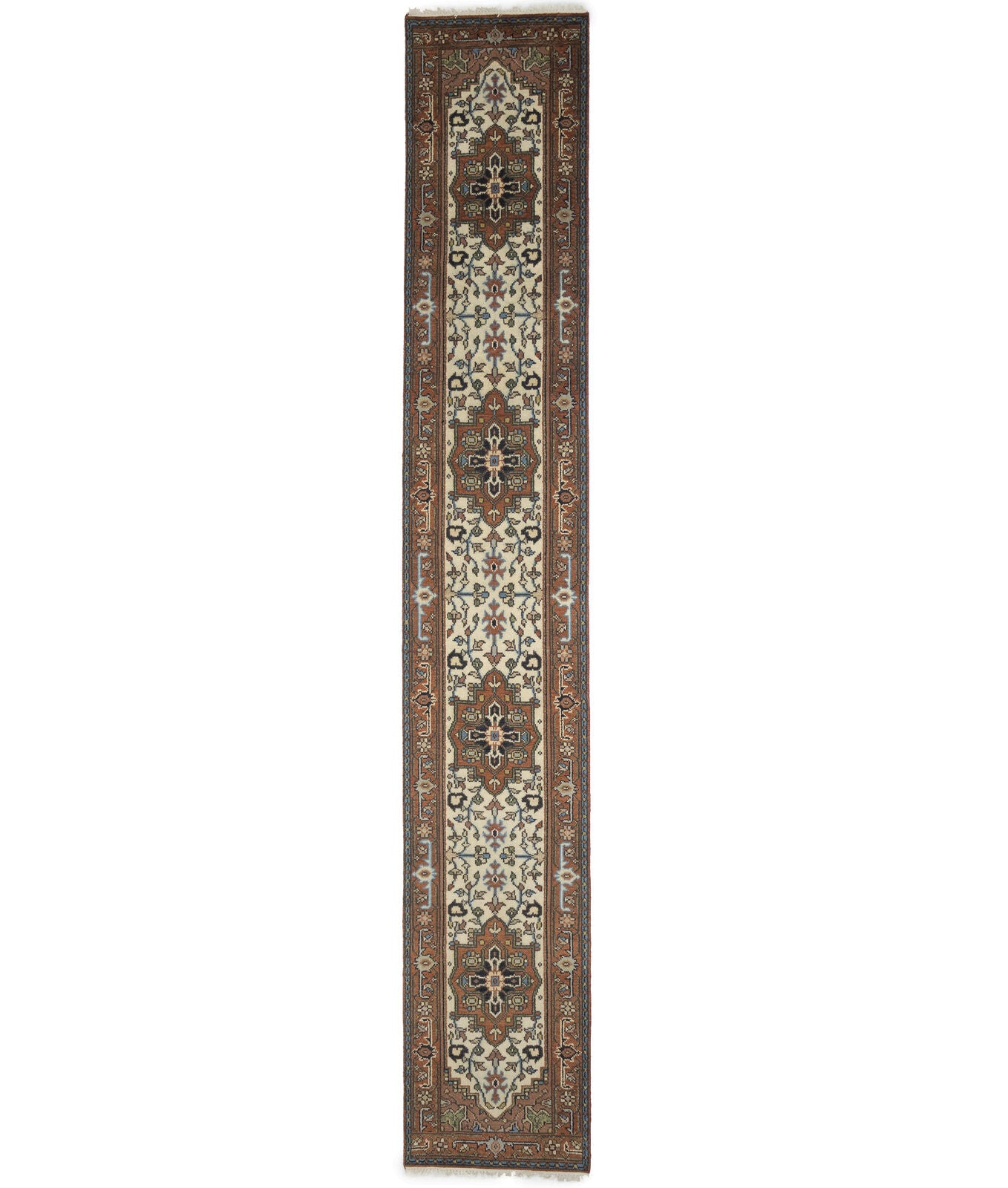 Oversized Heriz Serapi Floral Runner Hand-Knotted