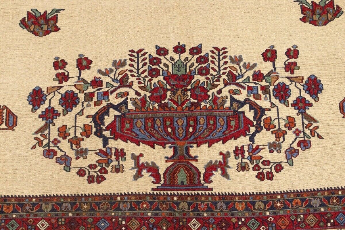 Sumak Pictorial Floral Tribal Style Oriental Rug
