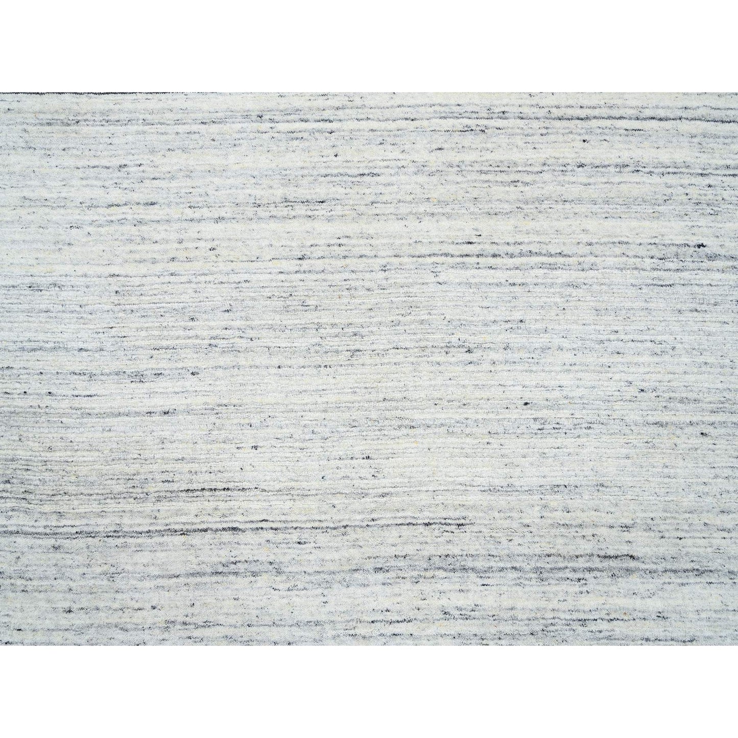 11'10"X11'10" Ivory Modern Striae Design Pure Wool Hand Loomed Round Rug