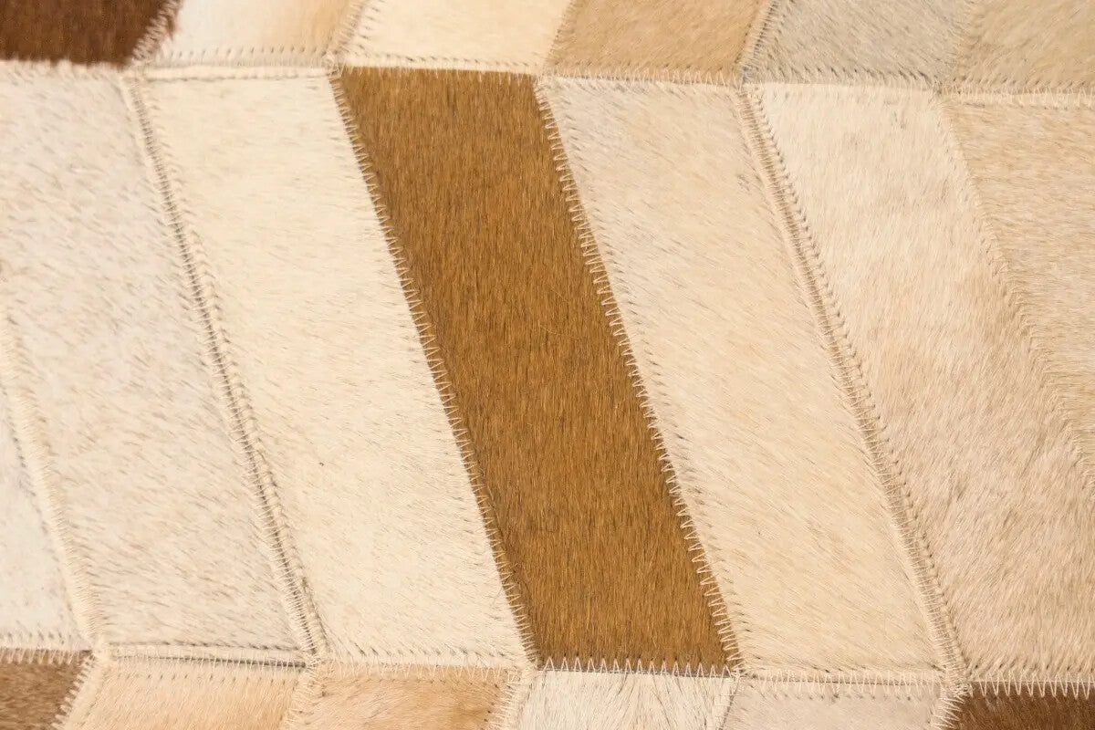 5X8 Ft Brown Cowhide Leather Rug Contemporary