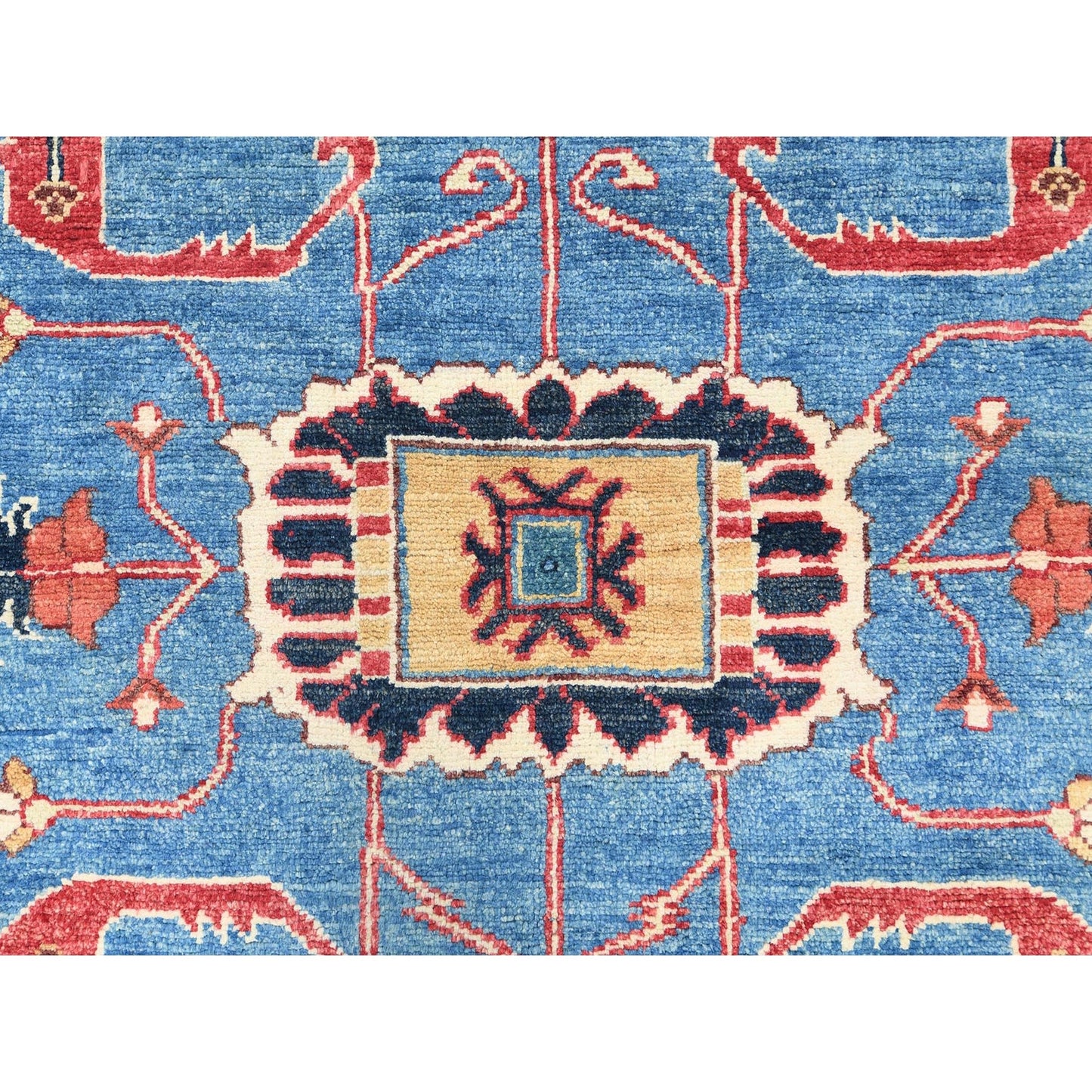 9'10"X13'6" Blue Afghan Peshawar Heris Wool Hand Knotted Oriental Rug