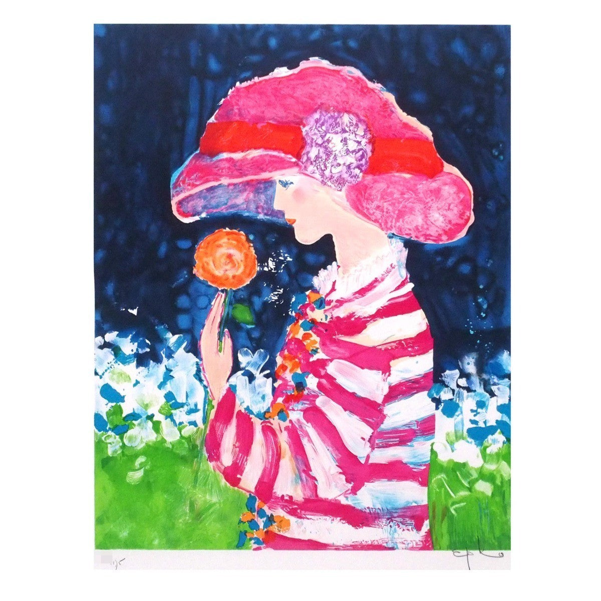 Willing Epko Lithograph "Girl With Capeline Hat" Signed Limited Edition Framed