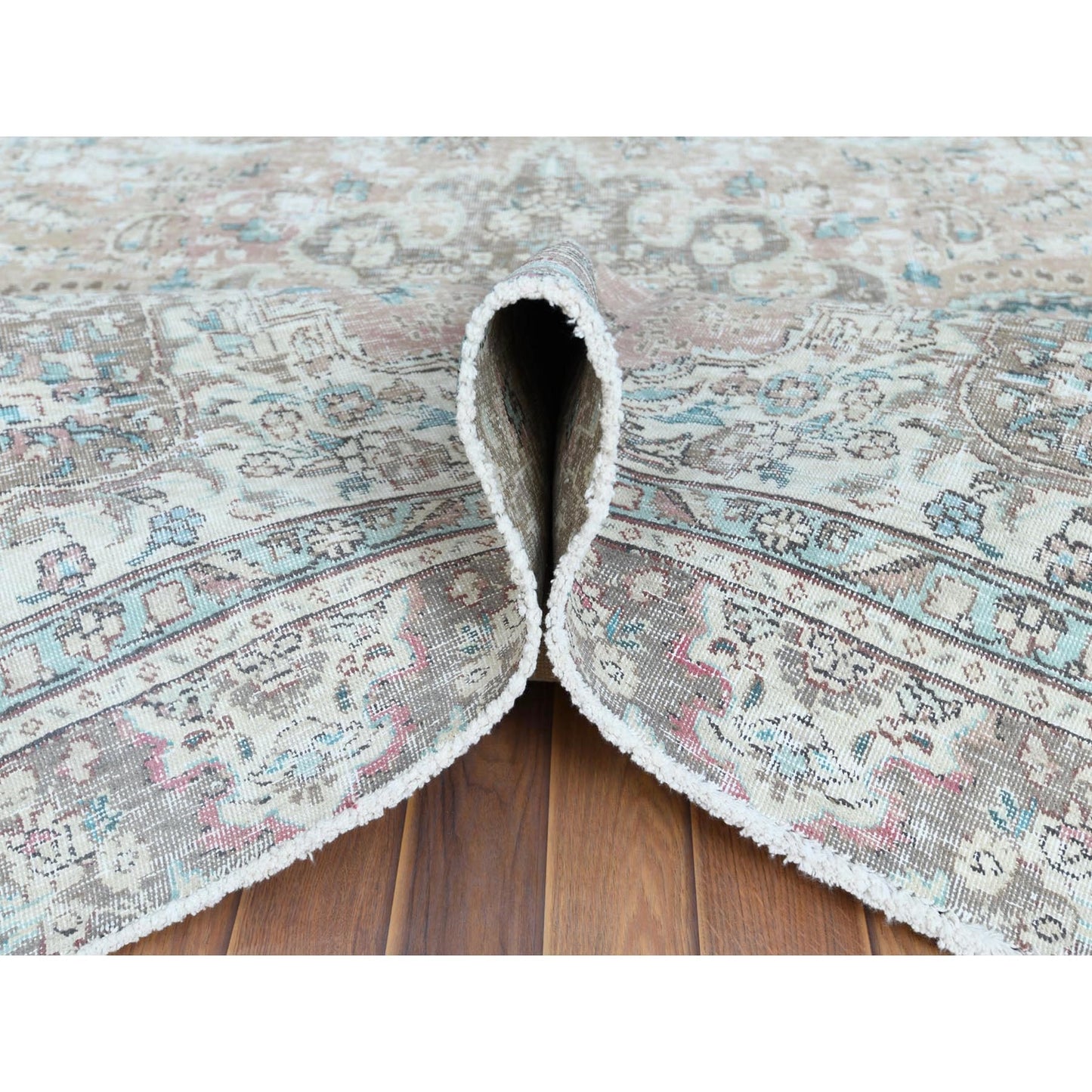 5'10"X9'5" Red Pure Wool Bohemian Farsian Tebraz Medallion Design Rug