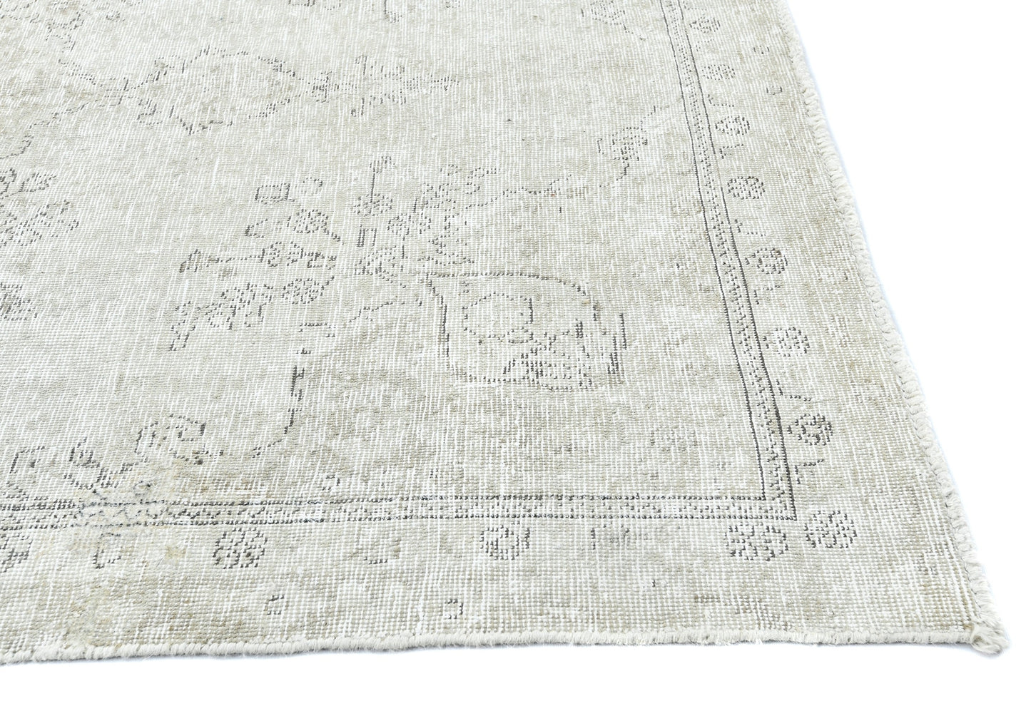 Antique Distressed Oriental Rug Vintage Floral