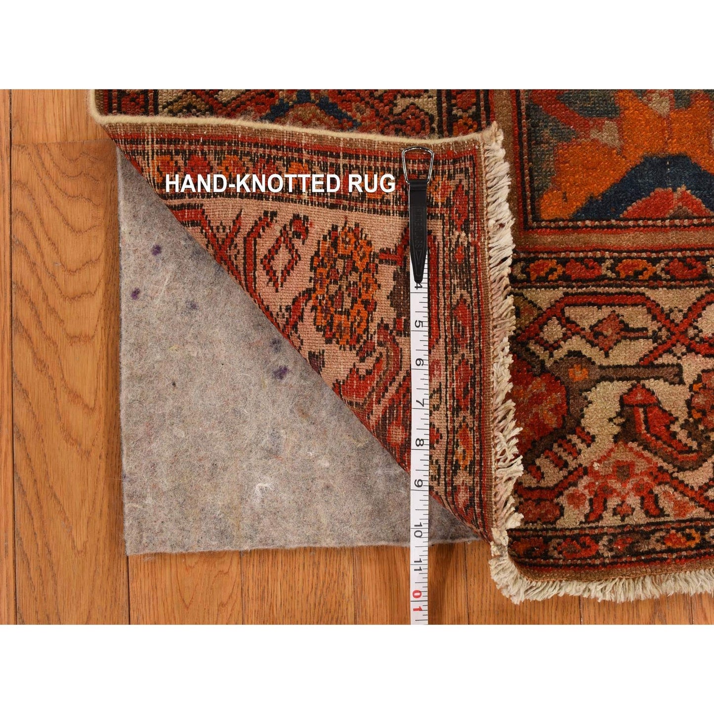 4'X6'2" Blue Antique North West Zoroastrian Clean Wool Hand Knotted Rug