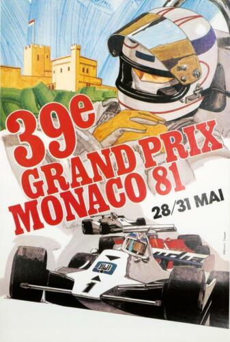 Monaco Grand Prix 1981 By J Grognet Vintage Poster In Excellent Condition