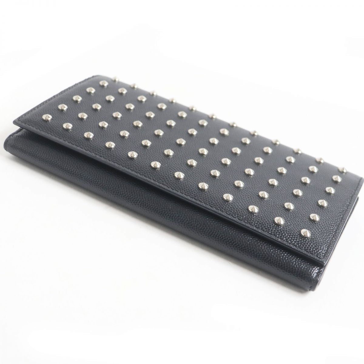 Saint Laurent Long Wallet Purse Leather Black Mens