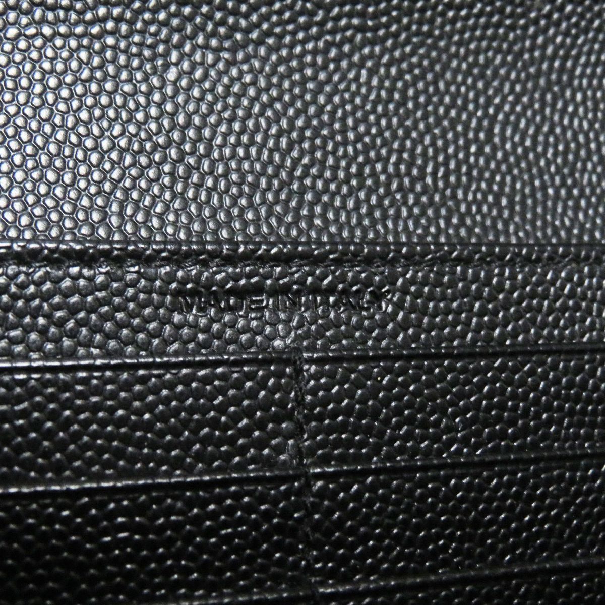 Saint Laurent Long Wallet Purse Leather Black Mens