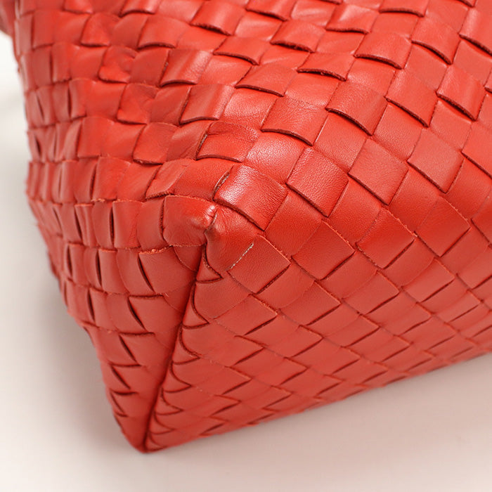 Bottega Veneta One Belt Intrecciato Shoulder Bag Leathe Rred Women