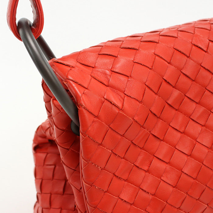 Bottega Veneta One Belt Intrecciato Shoulder Bag Leathe Rred Women