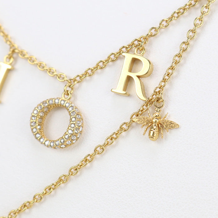 Dior N2879Womcy_D03S Necklace Dio(R)Evolution Necklace Double Chain Gold Plated, Faux Pearls,