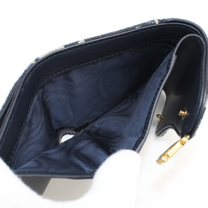 Dior S5652 Ctzq M928 Lotus Wallet Saddle Folded Wallet/Dior Oblique Navy Women