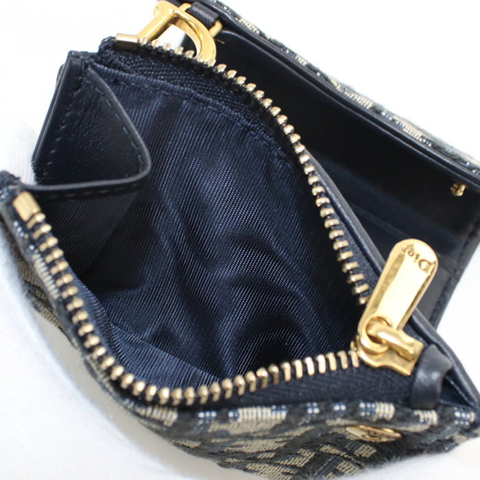 Dior S5652 Ctzq M928 Lotus Wallet Saddle Folded Wallet/Dior Oblique Navy Women