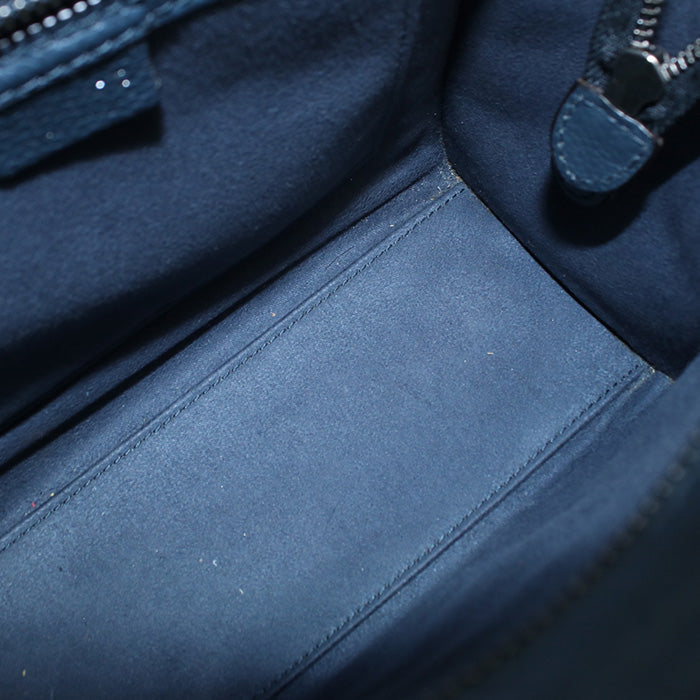 Celine 189243 Handbag Luggage Nano Shopper 2Way Handbag Leather Navy Women