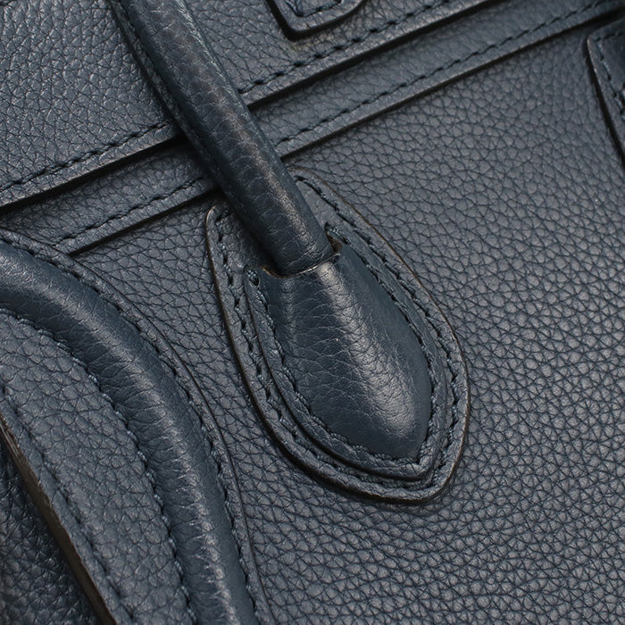 Celine 189243 Handbag Luggage Nano Shopper 2Way Handbag Leather Navy Women