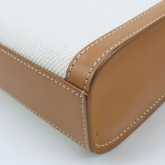 Celine 193302Bnz.02Nt Vertical Hippopotamus Handbag Canvas/Calfskin White Women