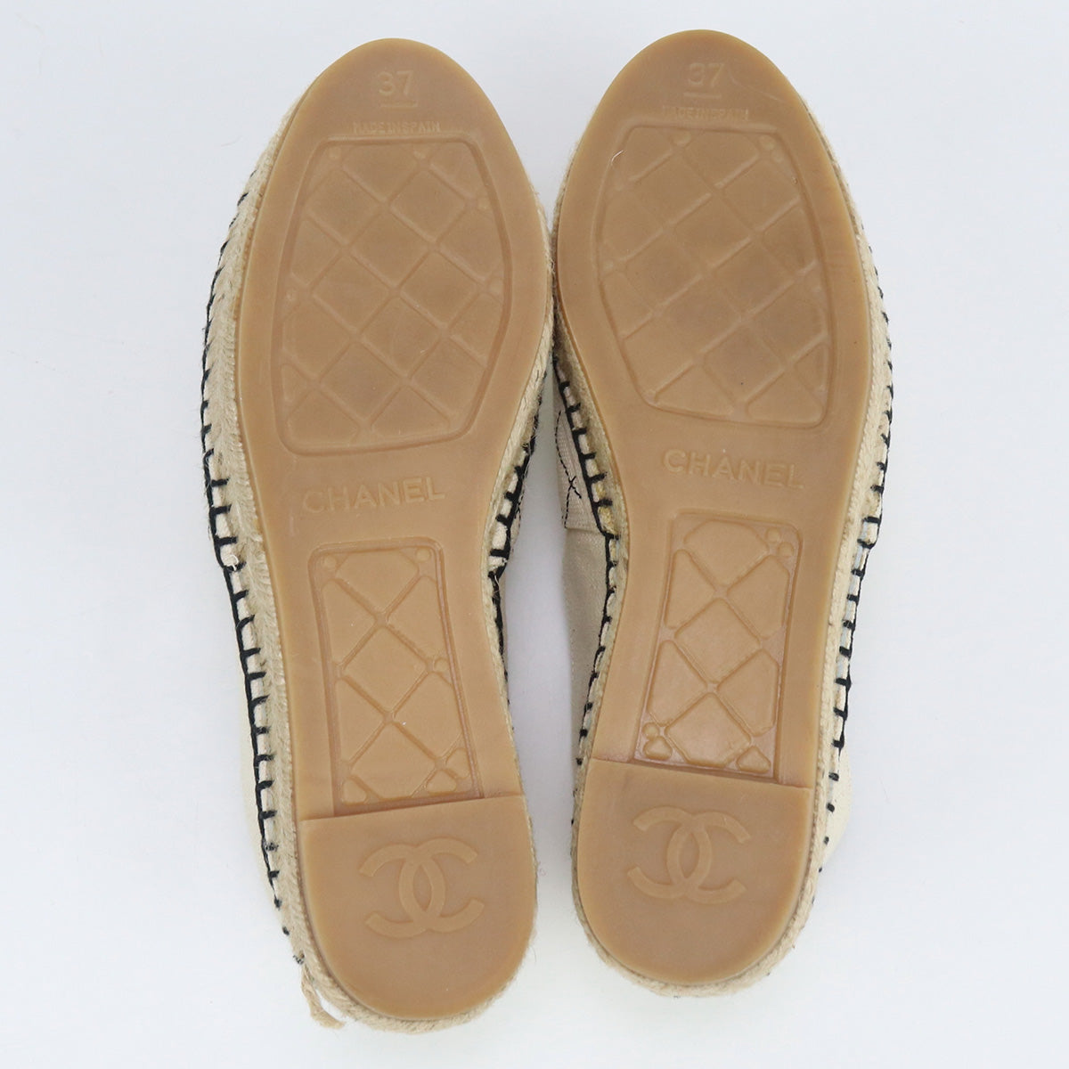 Chanel Espadrille Coco Mark Espadrille Canvas White Women