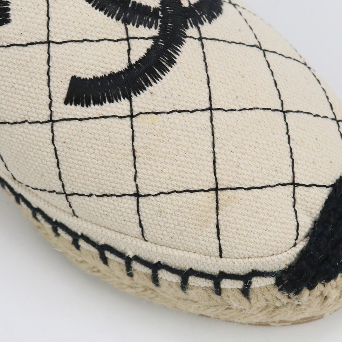 Chanel Espadrille Coco Mark Espadrille Canvas White Women