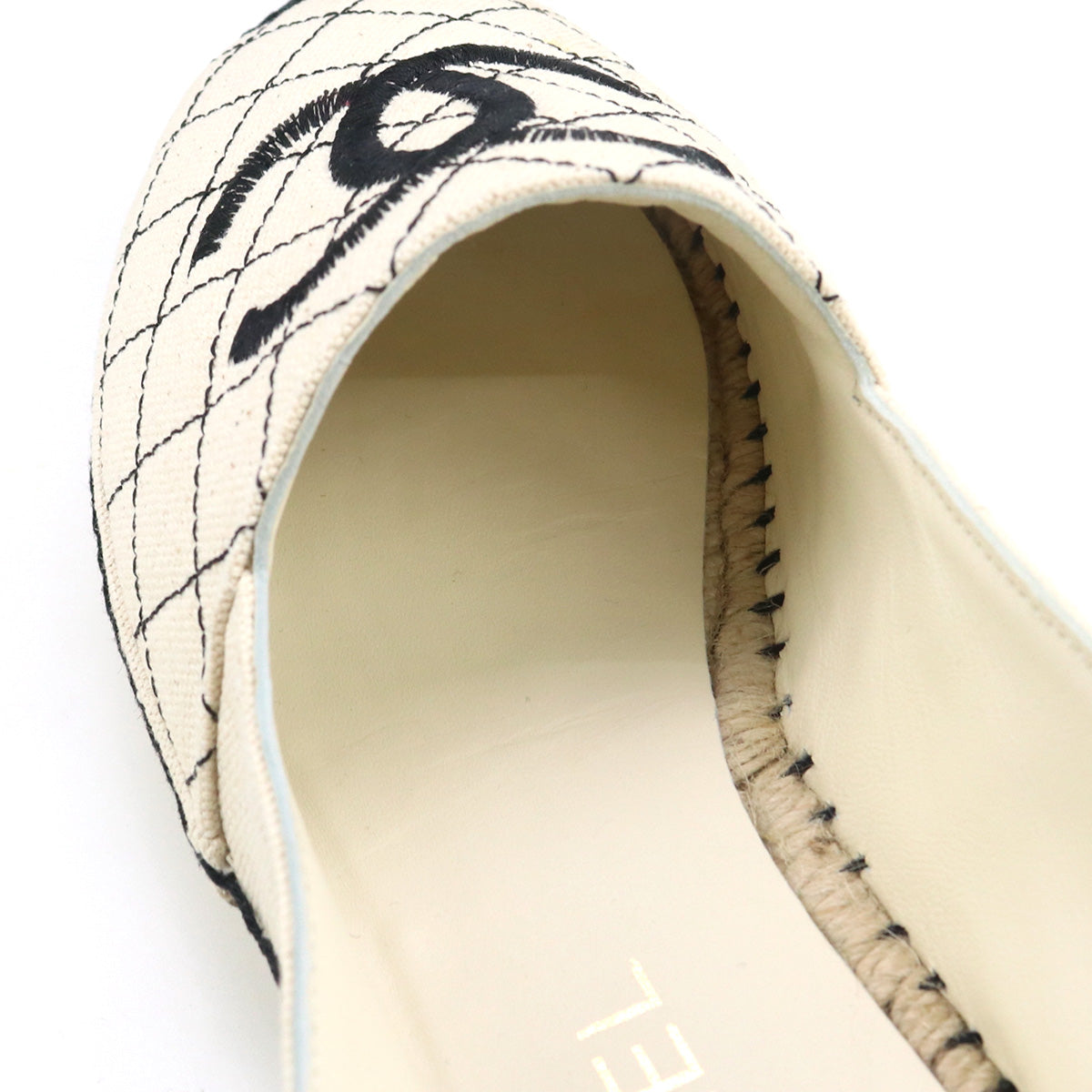 Chanel Espadrille Coco Mark Espadrille Canvas White Women