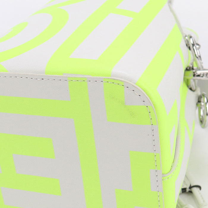 Fendi 8Bs010 Mini Montresor Diagonal Shoulder Bag Leather White Women
