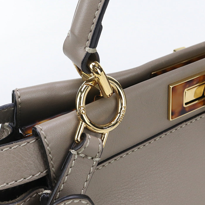 Fendi 8Bn290 3Zl F0E65 2Way Peekaboo Handbag Leather Gray Women