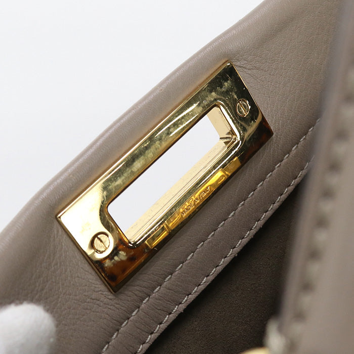 Fendi 8Bn290 3Zl F0E65 2Way Peekaboo Handbag Leather Gray Women