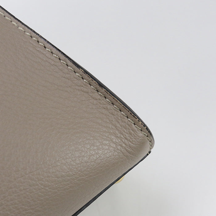 Fendi 8Bn290 3Zl F0E65 2Way Peekaboo Handbag Leather Gray Women