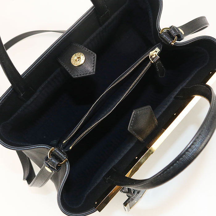 Fendi 8Bh253 Tote Bag Petit Two-Jour 2Way Handbag Leather Black Women