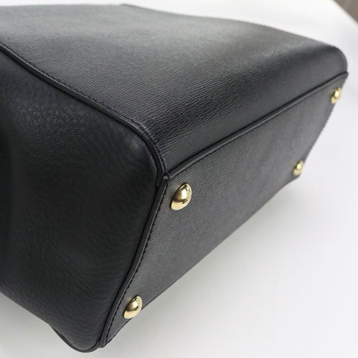 Fendi 8Bh253 Tote Bag Petit Two-Jour 2Way Handbag Leather Black Women