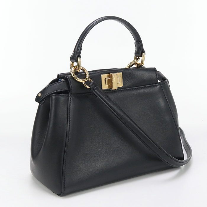 Fendi Fe92924 2Way Peek-A-Boo Mini Handbag Black Women