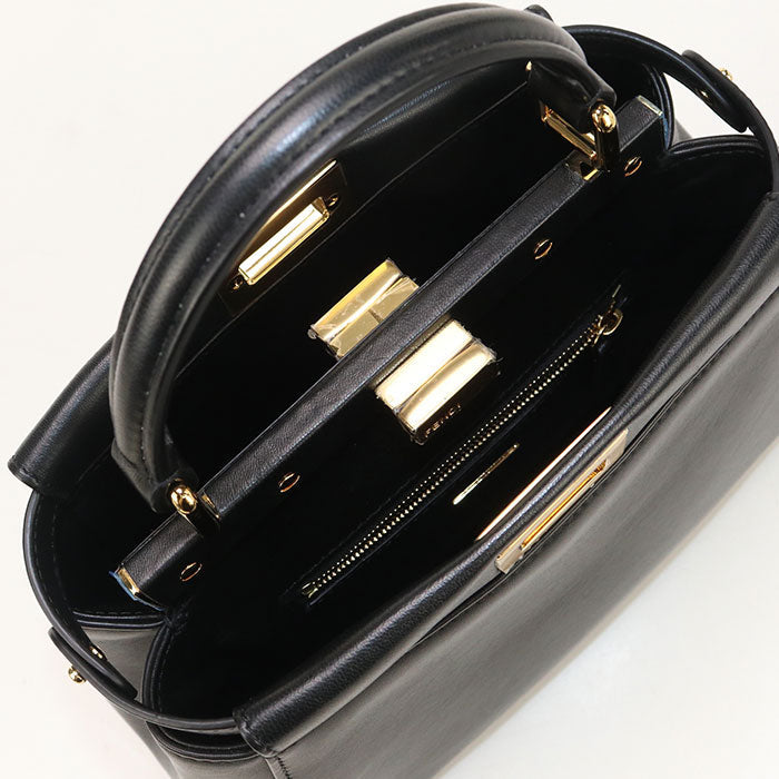 Fendi Fe92924 2Way Peek-A-Boo Mini Handbag Black Women