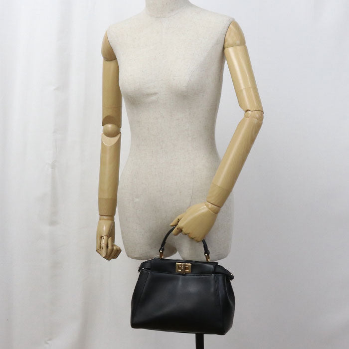 Fendi Fe92924 2Way Peek-A-Boo Mini Handbag Black Women