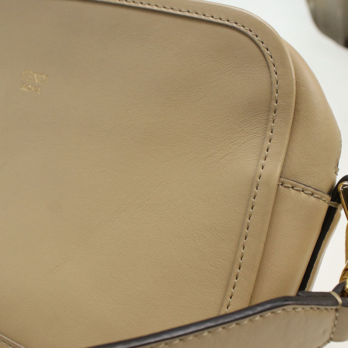 Fendi 8Bt287 Diagonal Shoulder Bag Leather Beige Women
